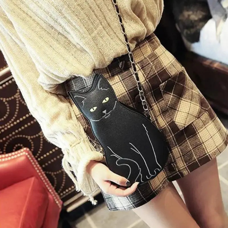 Cat Shaped Chains Mini Shoulder Bags - Loli The Cat
