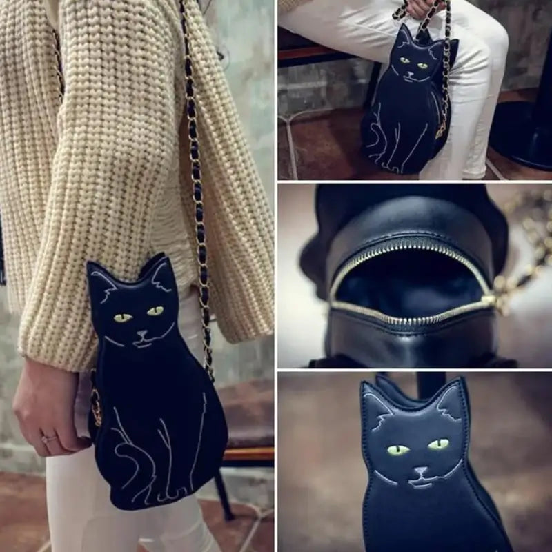 Cat Shaped Chains Mini Shoulder Bags - Loli The Cat