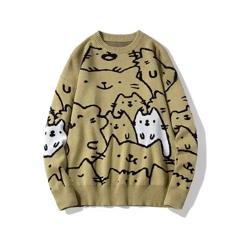 Autumn Cartoon Cat Sweaters - Loli The Cat