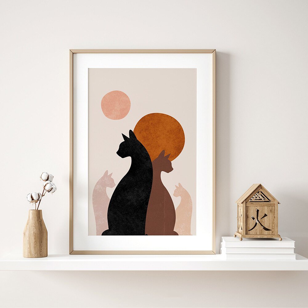 Boho Black Cats Canvas - Loli The Cat