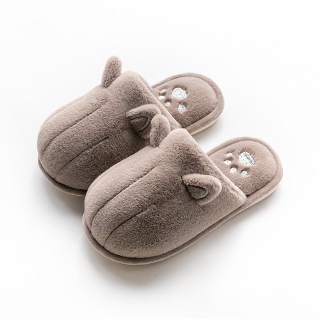 Cat Ears Cotton Slippers - Loli The Cat