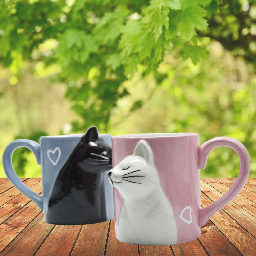 Coffee Couple Cat Handmade Mug - Loli The Cat