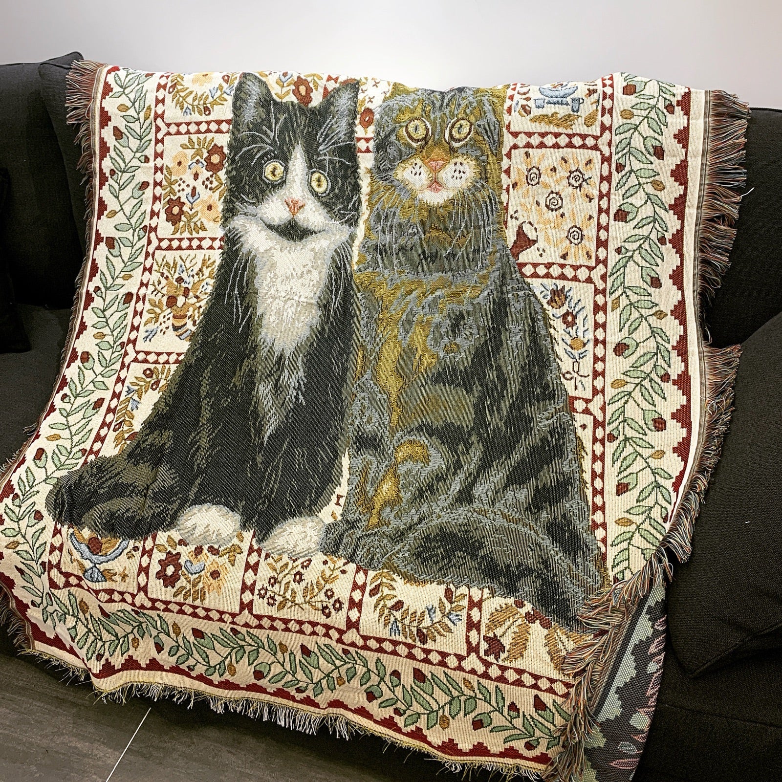 Cotton Weaving Cat Sofa Blanket - Loli The Cat
