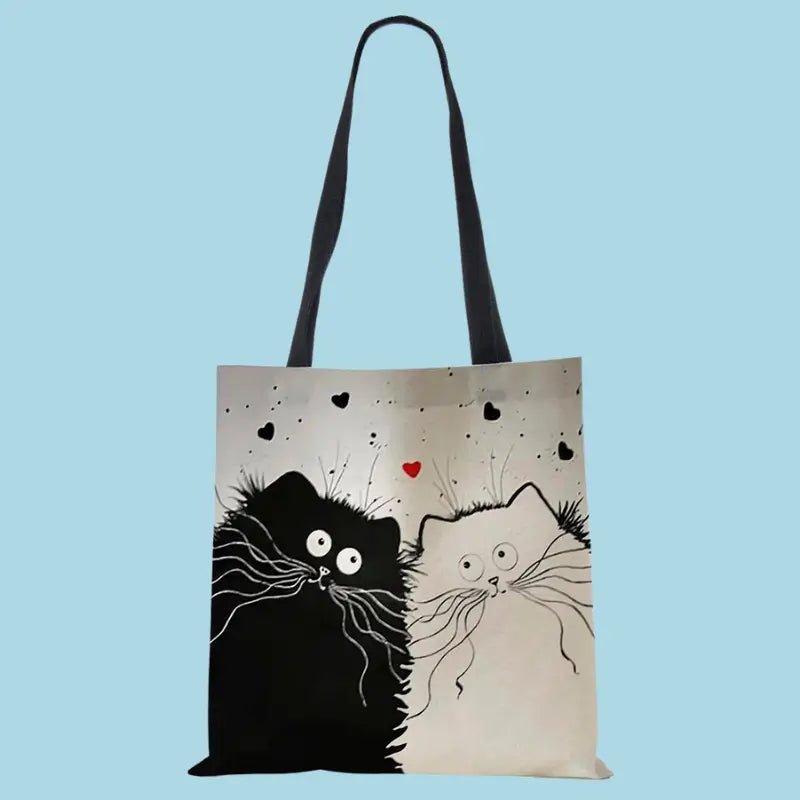 Cute Cat Linen Tote Bag - Loli The Cat