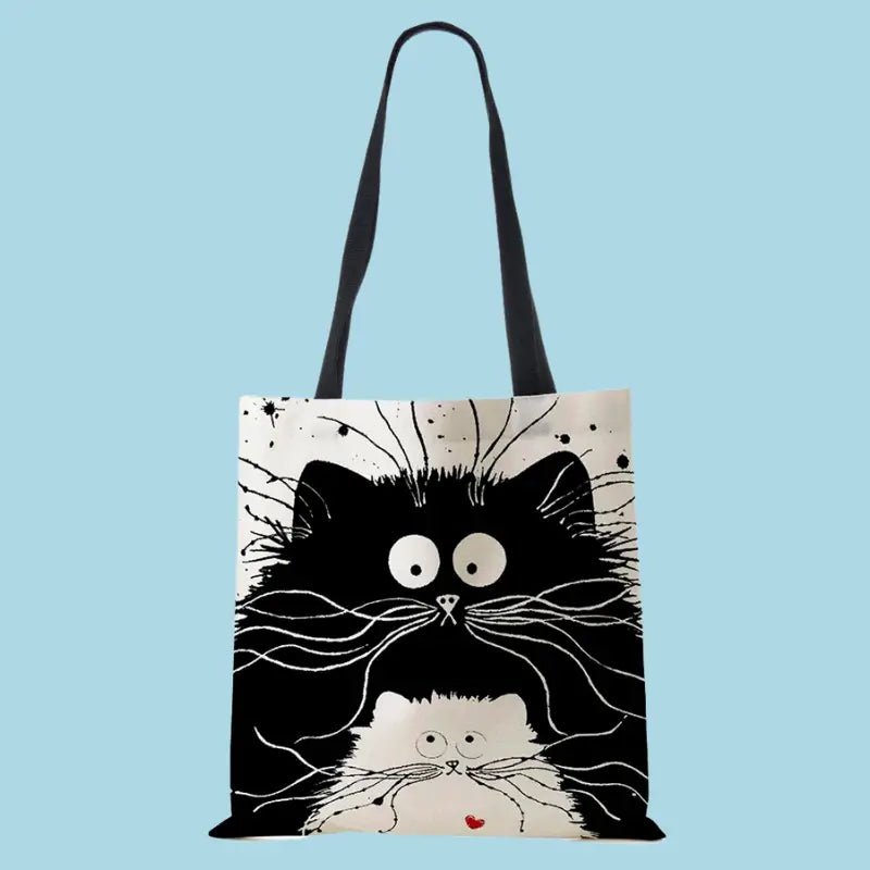 Cute Cat Linen Tote Bag - Loli The Cat