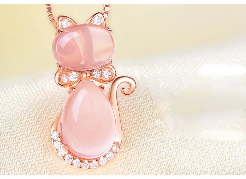 Cute Cat Opal Jewelry Necklace - Loli The Cat