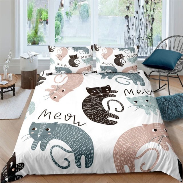 Cute Cat Quilt Comforter Cover - Loli The Cat