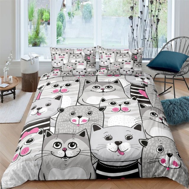 Cute Cat Soft Fleece Duvet Cover - Loli The Cat
