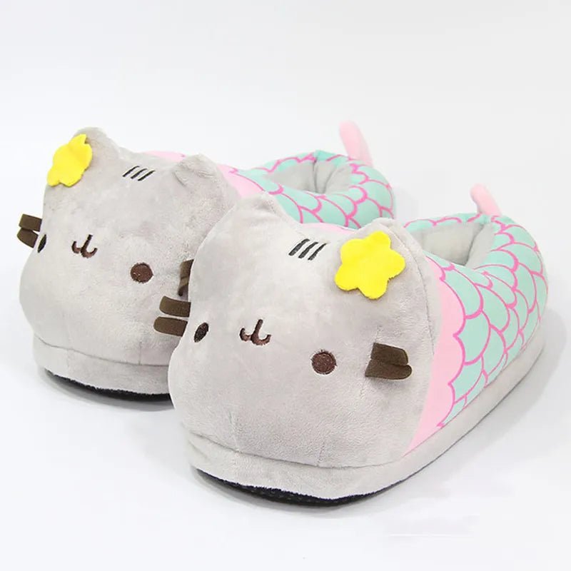 Cute Gray Striped Cat Slippers - Loli The Cat
