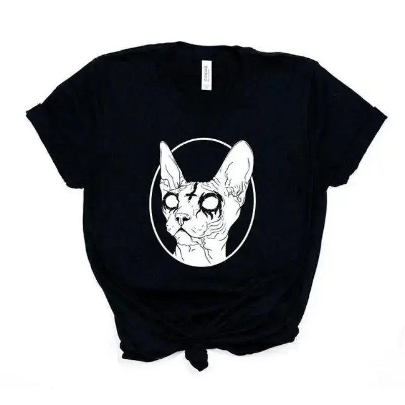 Death Metal Sphynx Cat T-Shirt - Loli The Cat