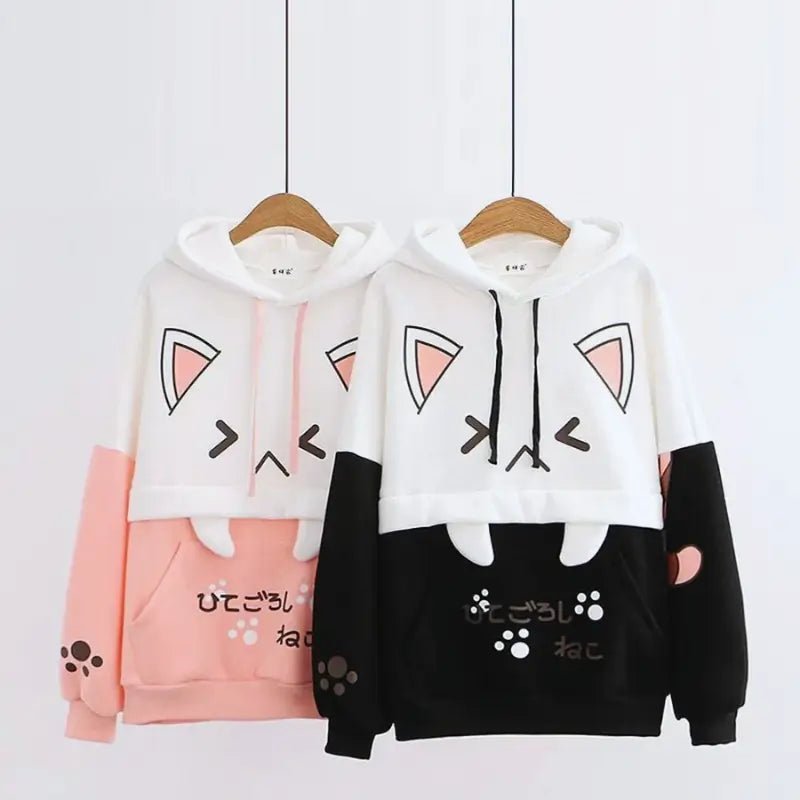 Graphic Cat Ear Hoodie - Loli The Cat
