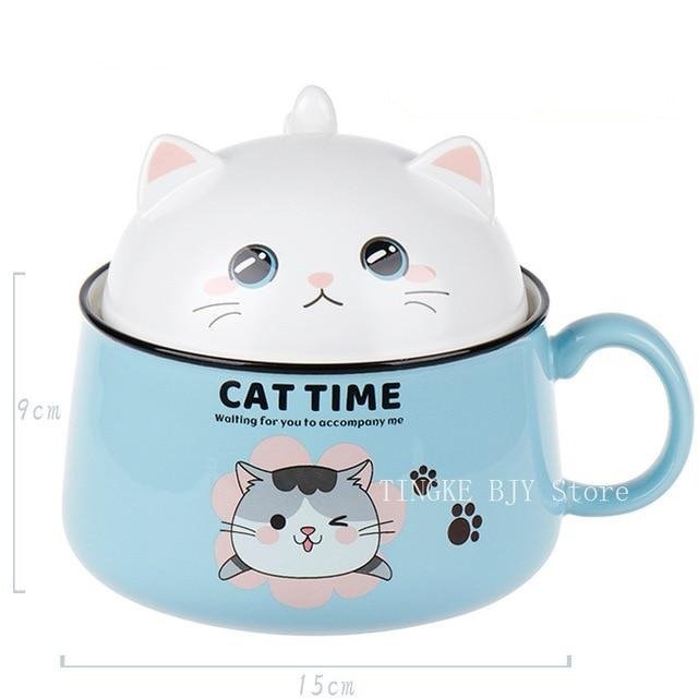 High Capacity Cat Ceramics Noodle Bowl - Loli The Cat