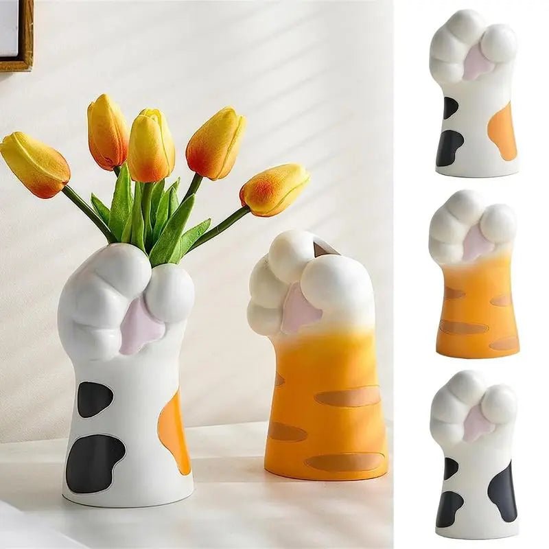 Kawaii Cat Paw Ceramic Vase - Loli The Cat