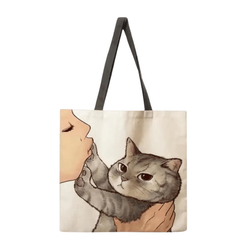 Kissing Cat Casual Tote Bag - Loli The Cat
