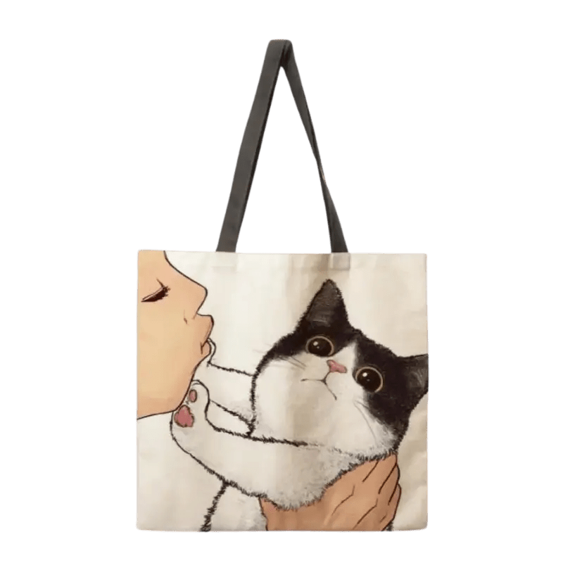 Kissing Cat Casual Tote Bag - Loli The Cat