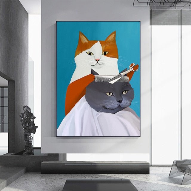 Modern Cartoon Cat Canvas Painting - Loli The Cat