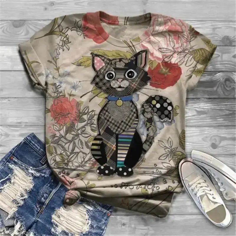 T Shirt Cats Print - Loli The Cat